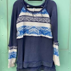 Blue and white free people